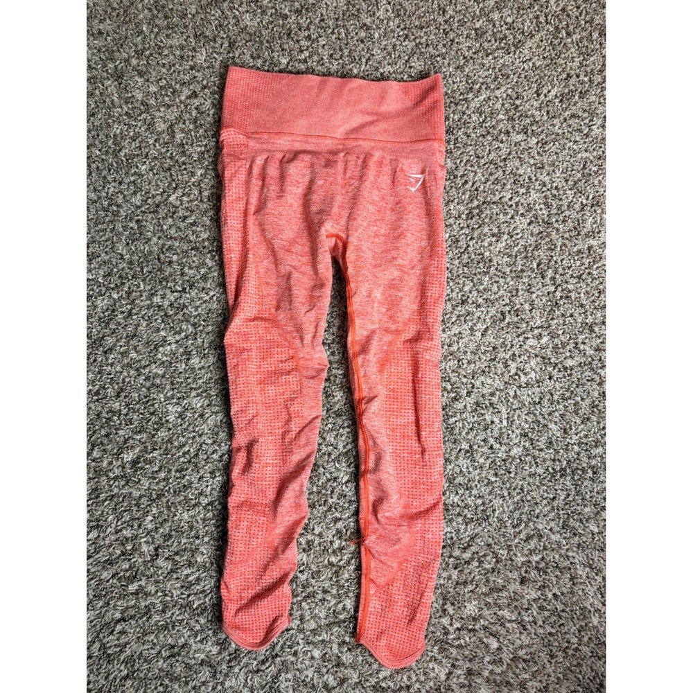 Gymshark Energy+ Seamless Leggings Coral Orange High Waist Scrunch Bum Small